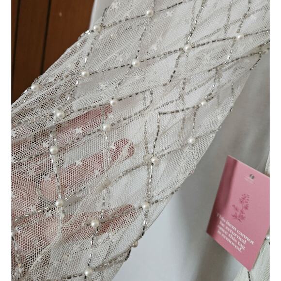 Ivy City Co Gatsby Dress In White Cream Size XL Retro Winter Wedding NWT Bride - Picture 9 of 15